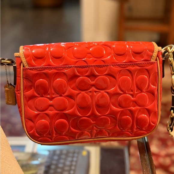 Coach Orange Embossed Crossbody Bag - Picture 4 of 10
